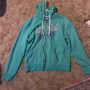Aeropostale Aqua Hoodie with Drawstrings